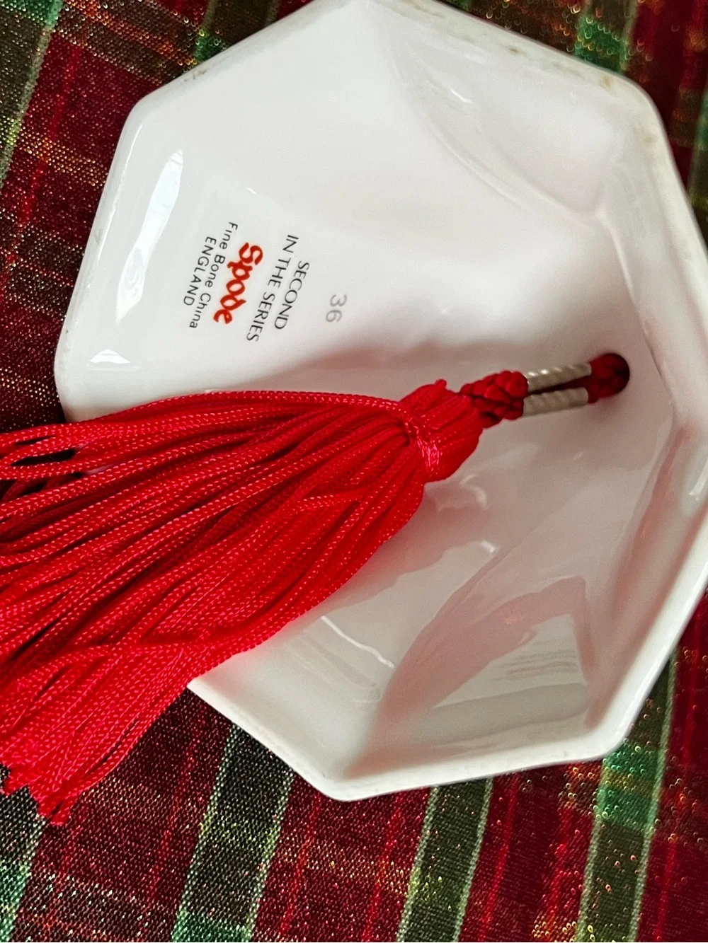 Spode Christmas Tree Fluted Bell ornament with Tassel